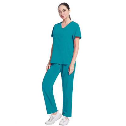 Fashionable Hospital Custom Nurse Uniform Embroidery Logo Colors Short Scrubs Jogger Straight Nurse Uniform Pants Sets NovaCart