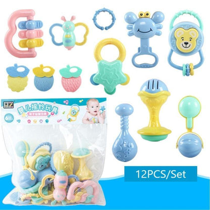 Baby Rattle Toys Cartoon Hand Grip Soft Rattles Shaker Teether Infant Newborn Educational Toys For Baby and Kids Stevvex