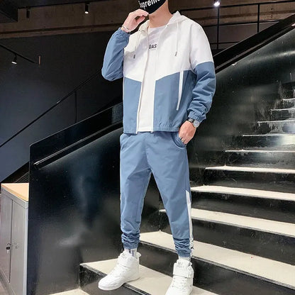 2026 Men Tracksuit Casual Joggers Hooded Sportswear Jackets And Pants 2 Piece Sets Hip Hop Running Sports Suit NovaCart
