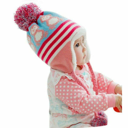 Modern New Baby Boys and Girls Winter Warm Knitted Crochet Ear flap Beanie Wool Cute Penguin Cap For Kids Stevvex