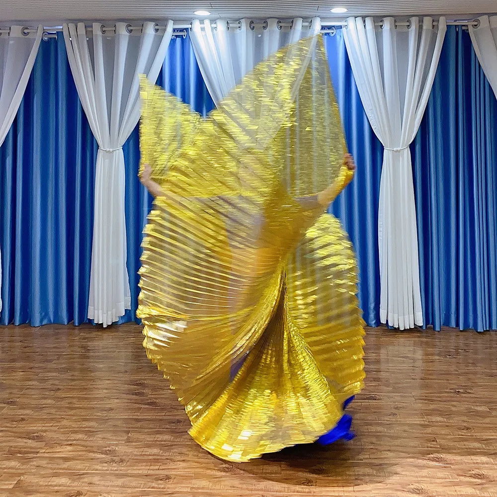 Transparent Golden Dance Props Table Performance Oriental Dance Indian Big Edition Belly Dance Golden Wings NovaCart