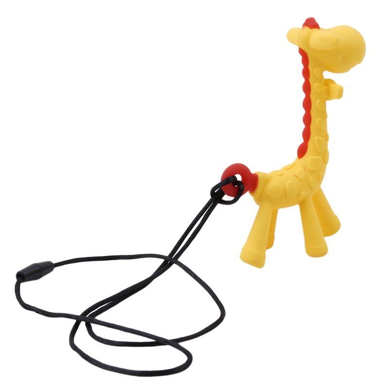 Unique Cute Cartoon Giraffe Shape Baby Teether Silicone  Teething Toy New Hanging Toy For Baby Activity Stevvex