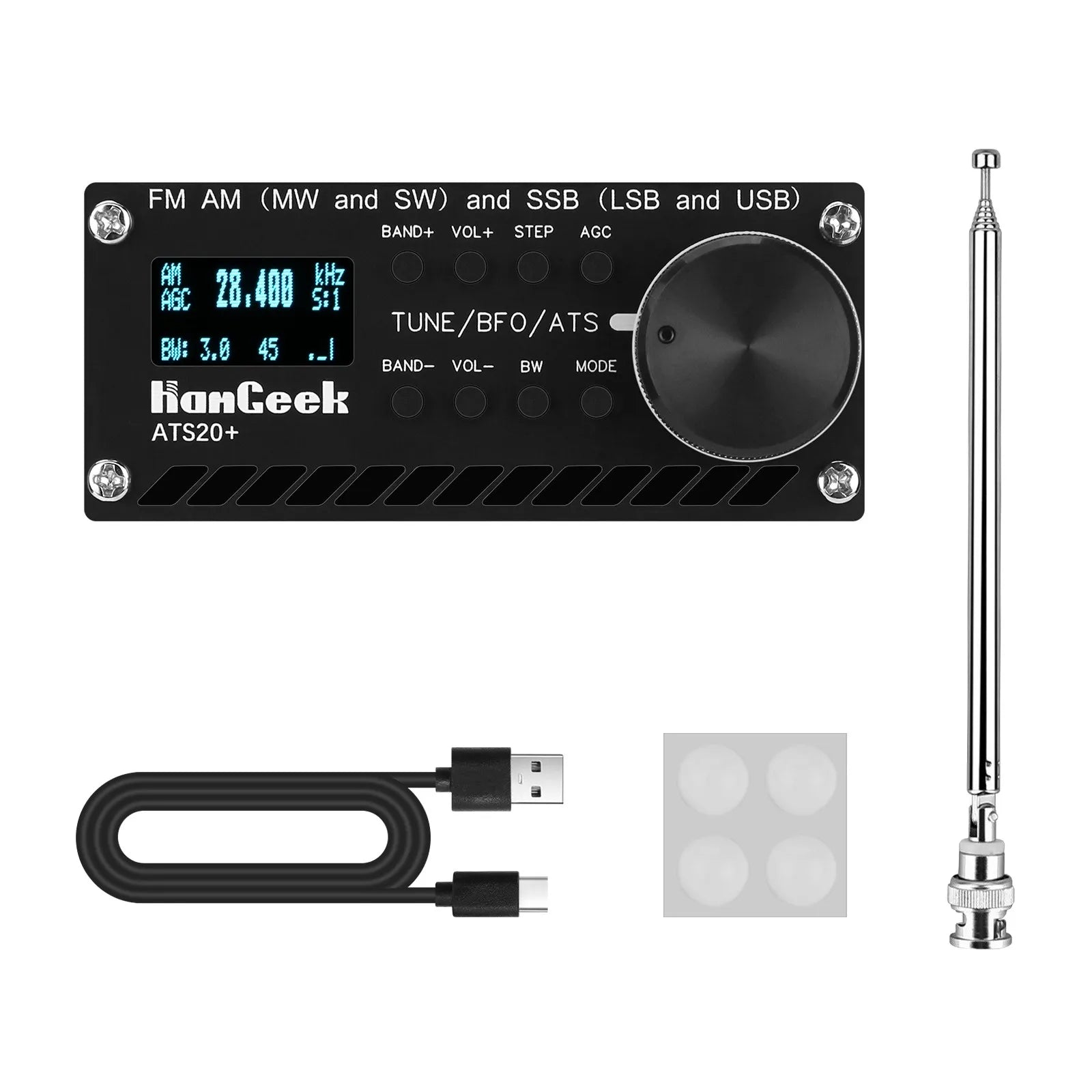 ATS-20+ Plus ATS20 V2 SI4732 Radio Receiver DSP SDR Receiver FM AM (MW and SW) and SSB (LSB and USB) NovaCart