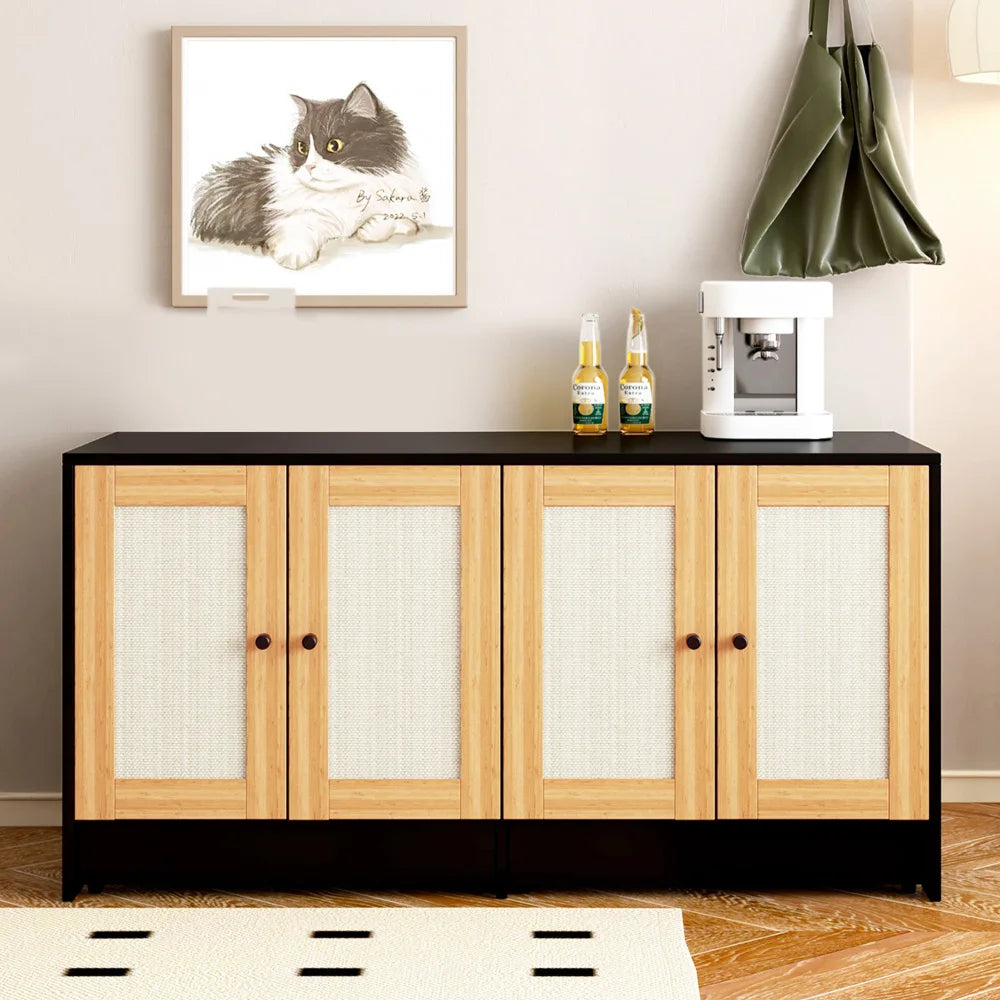 Double Litter Box Enclosure,Cat Litter Box Enclosure for 2 Cats,  47" L X 19.8" W X 21.8" H,Black NovaCart