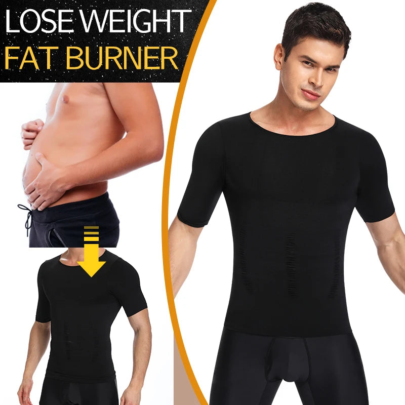 Men's Slimming Body Shapewear Posture Vest Tummy Abdomen Corrector Compression Body Modeling Fat Burner Chest Tummy Shirt Corset NovaCart