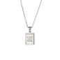 18K Golden Chain Necklaces Male Square Natural Shell Initial Letters Pendant Stainless Steel Jewelry