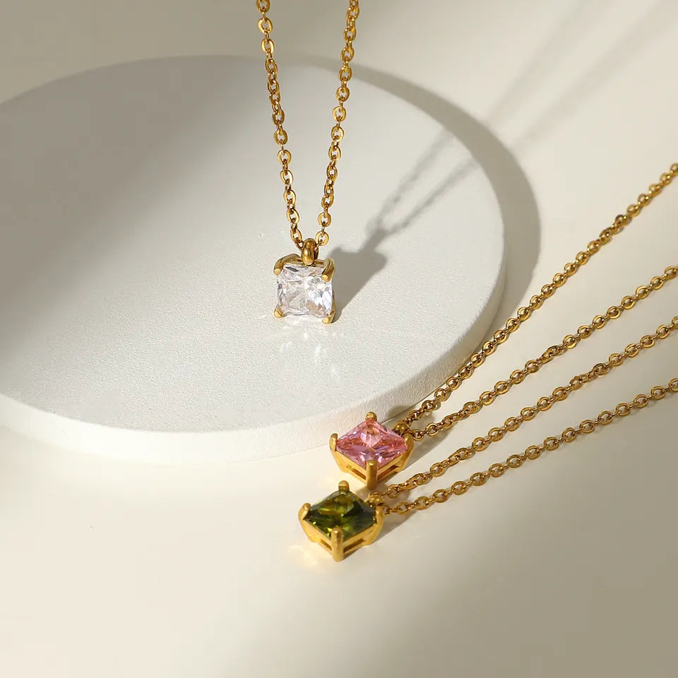 Colorful Cubic Zirconia Pendant Necklace LUNAR VINES