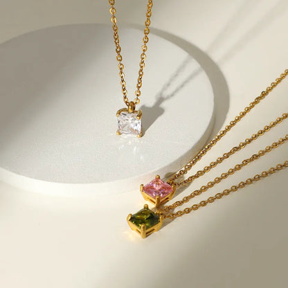 Colorful Cubic Zirconia Pendant Necklace LUNAR VINES