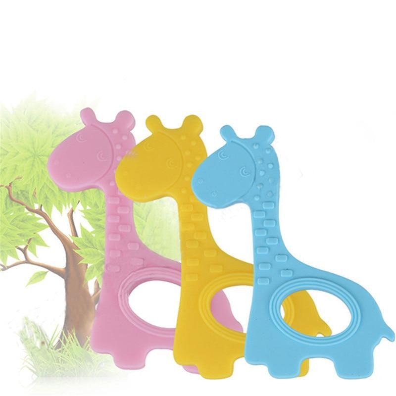 New  Cute Giraffe Appease Teether Toy Teething Chew Toddler Silicone  Natural Organic Food Perfect For Baby Boys and Girls Stevvex