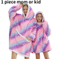 Printed Wearable Blanket Hoodie Fleece Warm Kids Sleepwear Hoody Sweatshirt