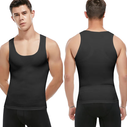 Mens Slimming Body Shaper Chest Compression Shirts Tummy Control Shapewear Gynecomastia Abdomen Slim Vest Waist Trainer Corset NovaCart