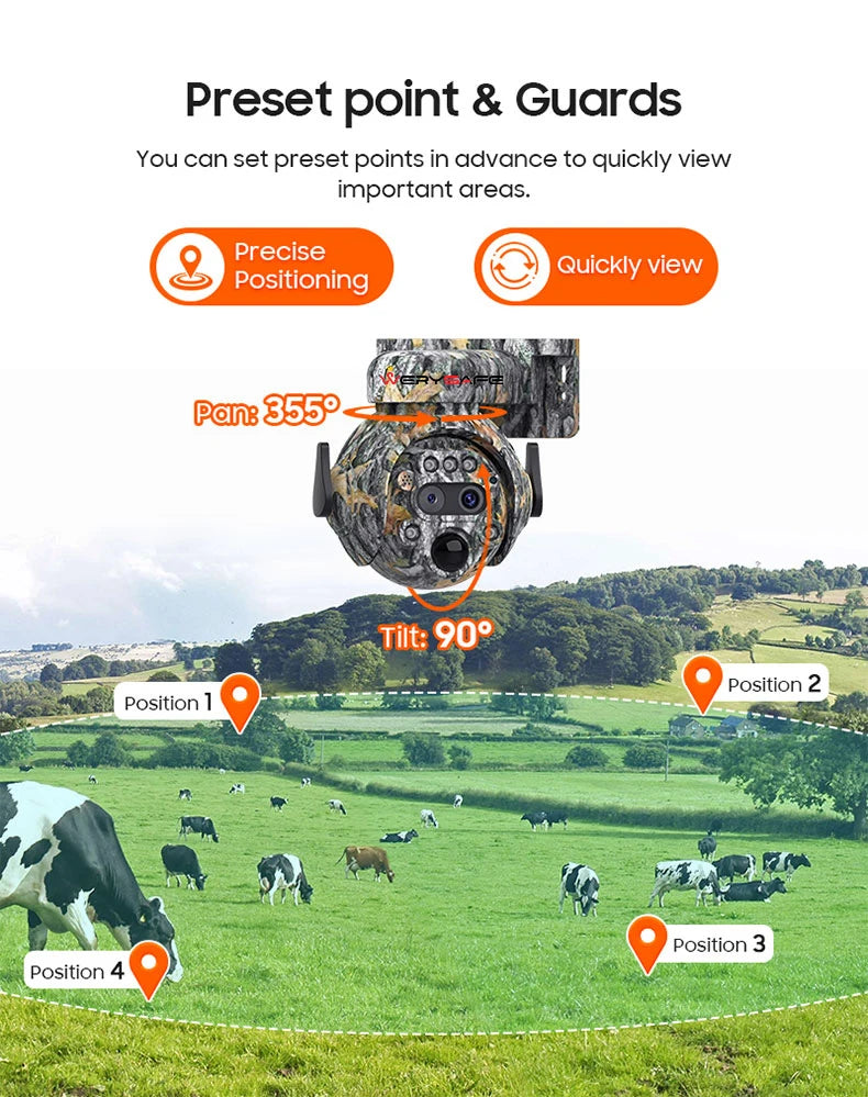 WERYSAFE 6MP Ubox 12X Zoom Infrared Video Cellular 4g Solar Rechargeable Battery Charge Hunting Trail Security PTZ Camera NovaCart