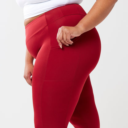StayUP™ High-Rise Pocket Leggings - Red RECOSIVITY