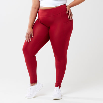 StayUP™ High-Rise Pocket Leggings - Red RECOSIVITY