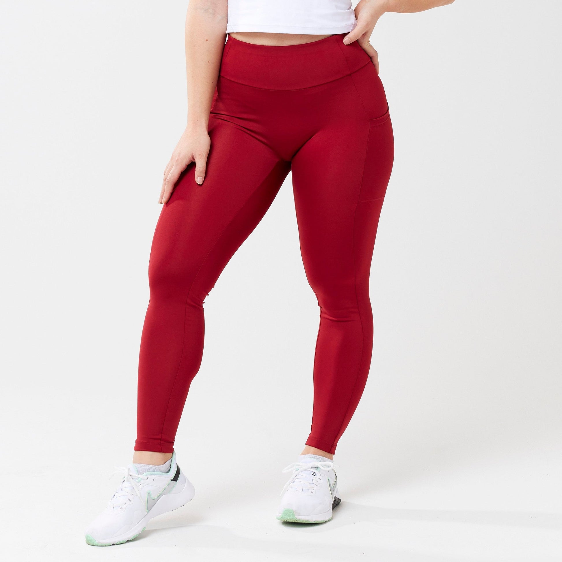 StayUP™ High-Rise Pocket Leggings - Red RECOSIVITY