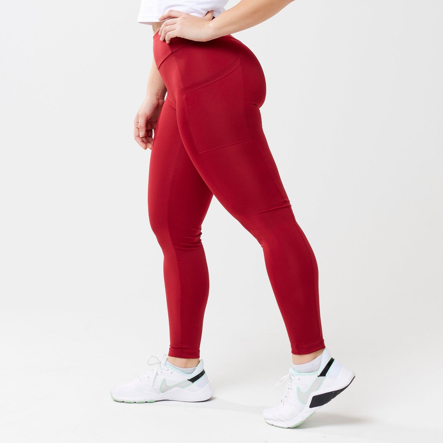 StayUP™ High-Rise Pocket Leggings - Red RECOSIVITY