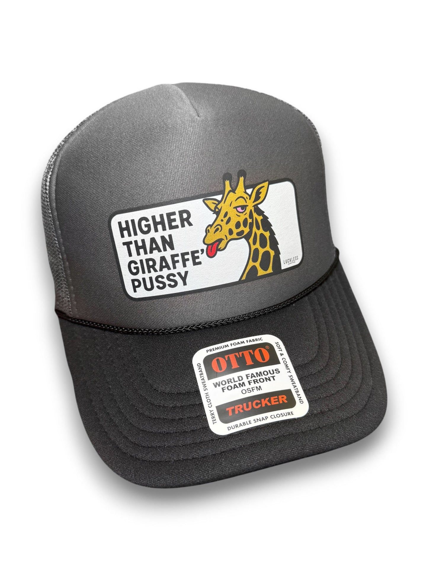 Higher Than Giraffe Pussy Trucker Hat Luckless Outfitters