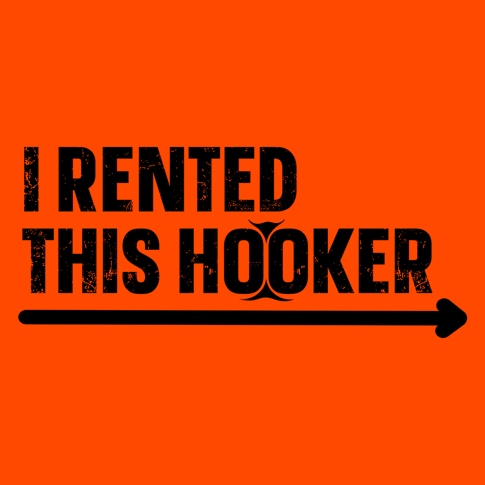 I Rented This Hooker - Safety Yellow Hoodie Armed American Supply
