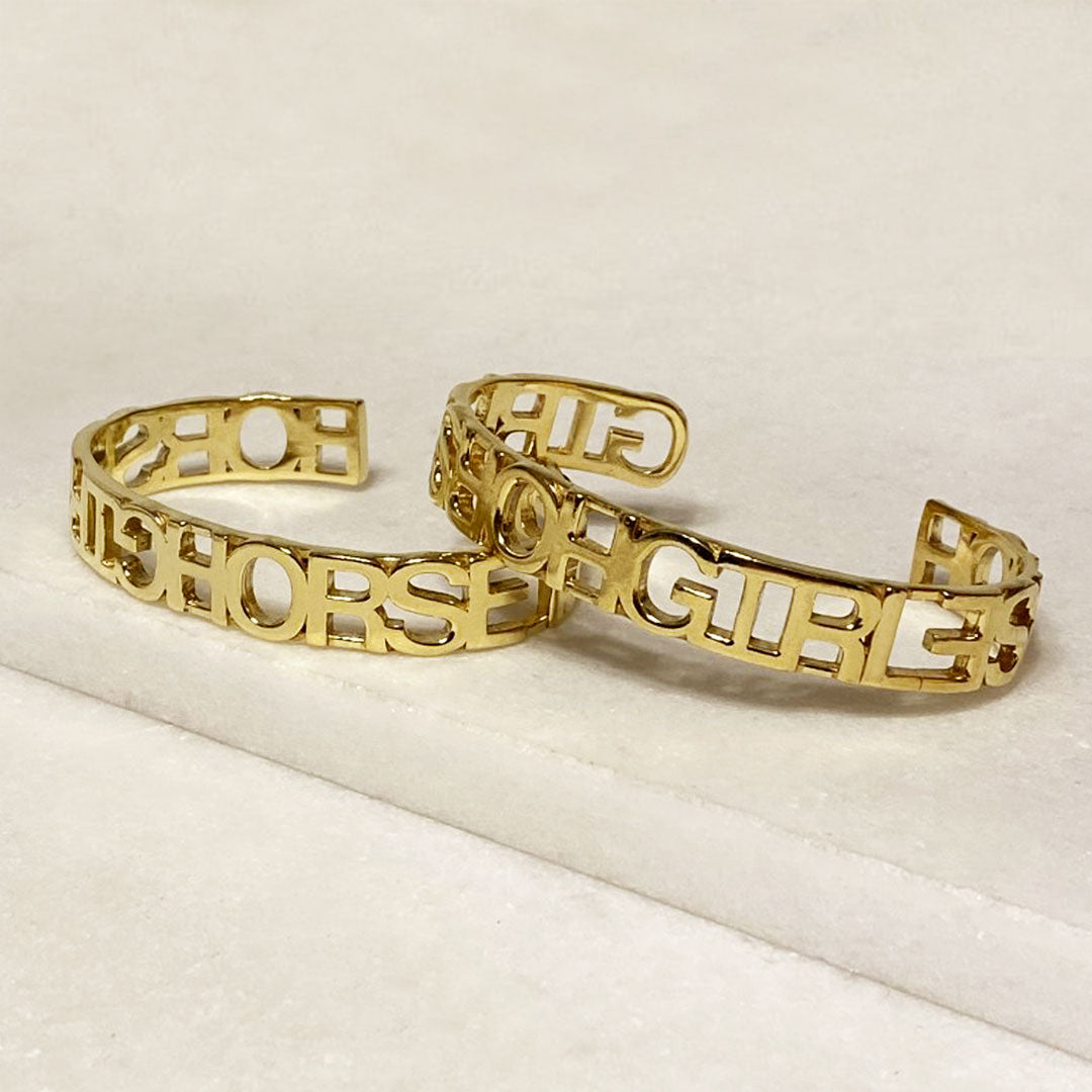 Horse Girl - Equestrian Cuff Bracelet in Gold Urban-Equestrian