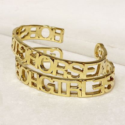 Horse Girl - Equestrian Cuff Bracelet in Gold Urban-Equestrian