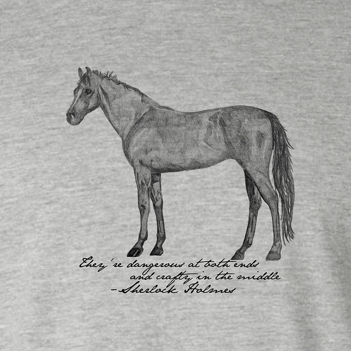 Horses According to Holmes Tee: Unisex Horseplay Apparel