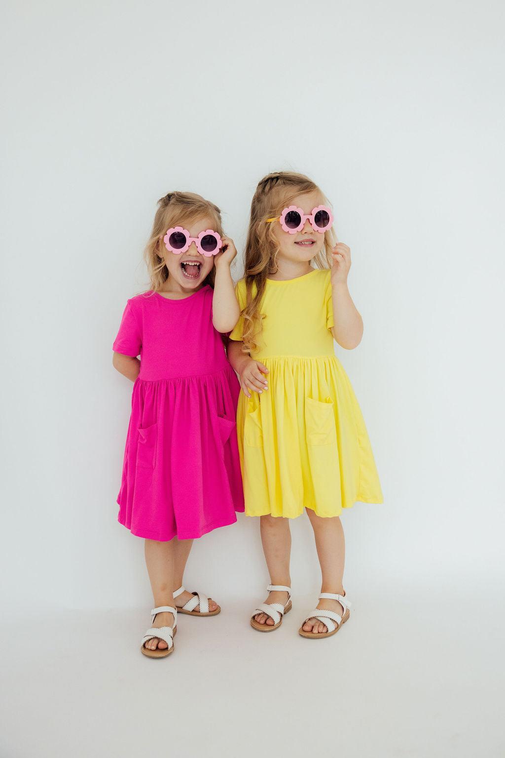 Hot Pink S/S Pocket Twirl Dress Mila & Rose ®