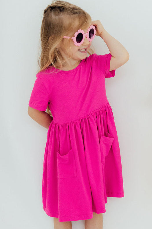 Hot Pink S/S Pocket Twirl Dress Mila & Rose ®