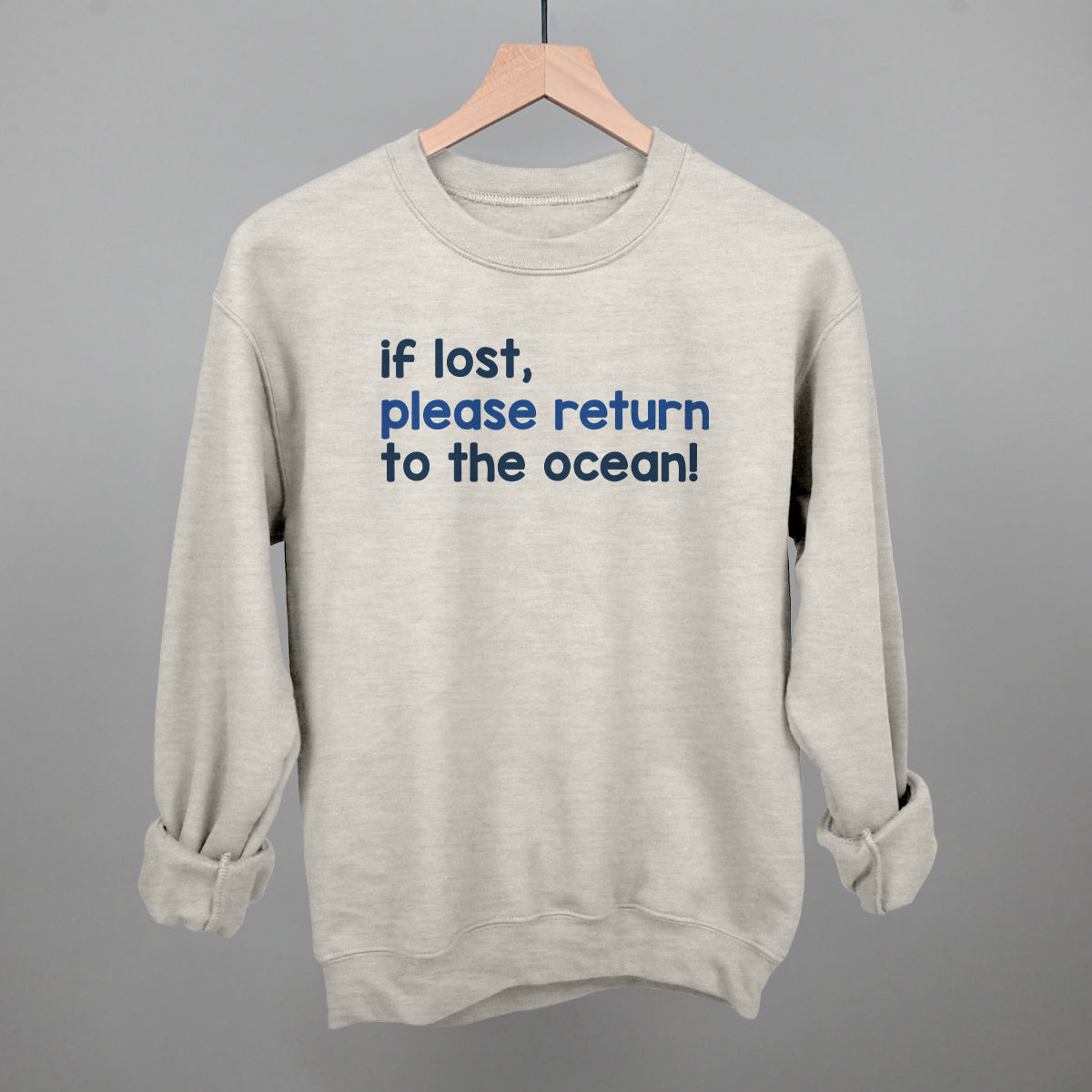 If Lost, Please Return To The Ocean (Text Only) Ivy + Cloth