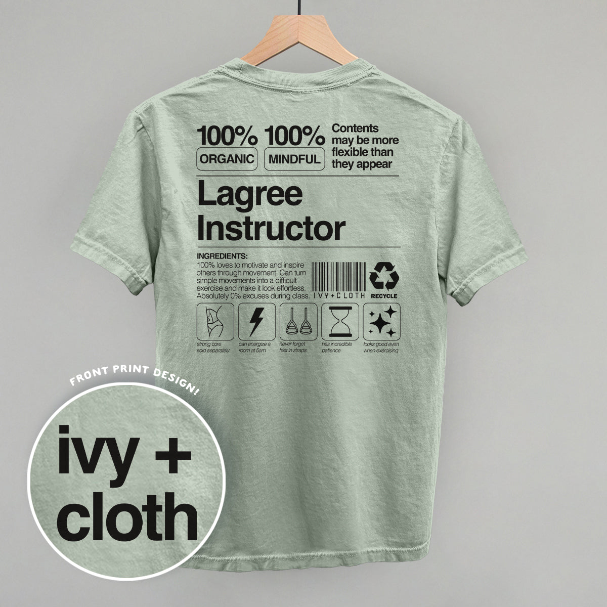 Lagree Instructor Nutrition Facts (Back Print) Ivy + Cloth