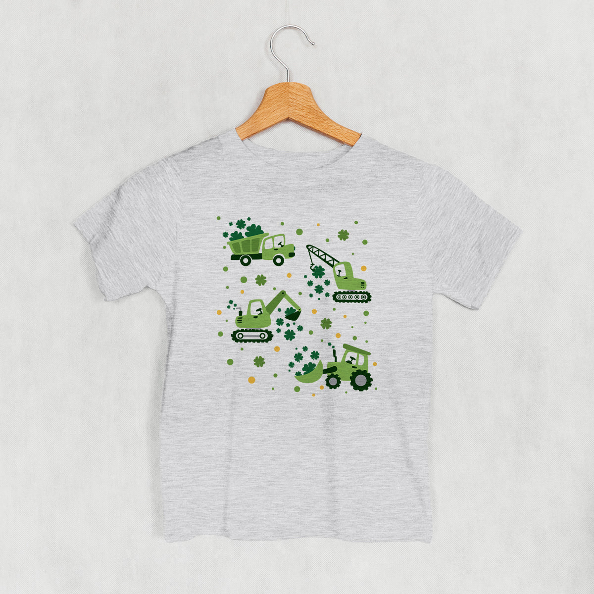 St. Patrick's Construction Vehicles + Clovers (Kids) Ivy + Cloth