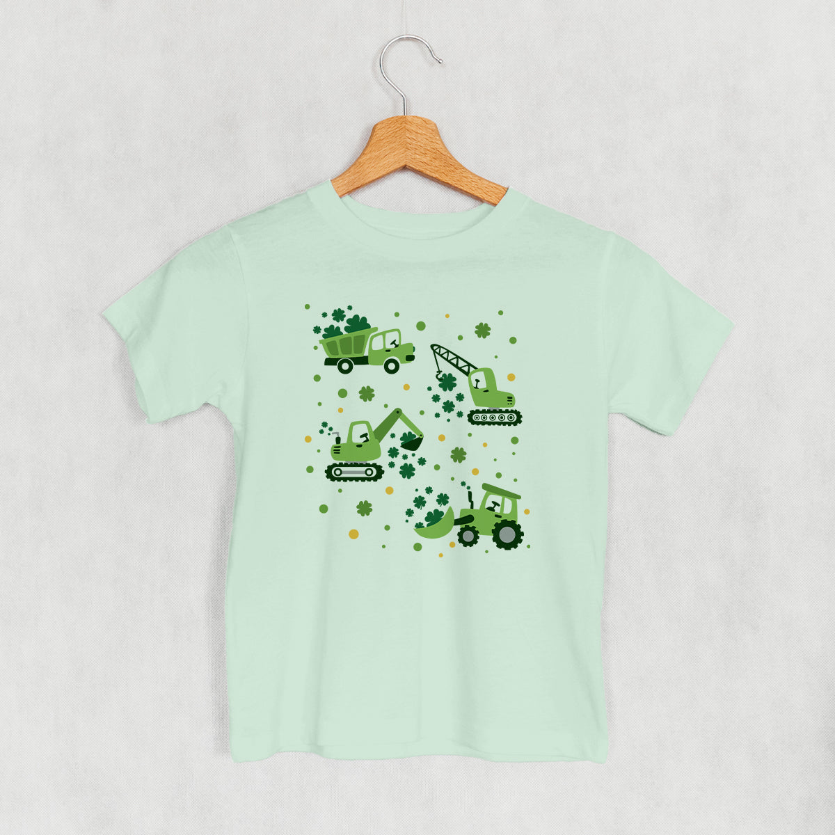 St. Patrick's Construction Vehicles + Clovers (Kids) Ivy + Cloth