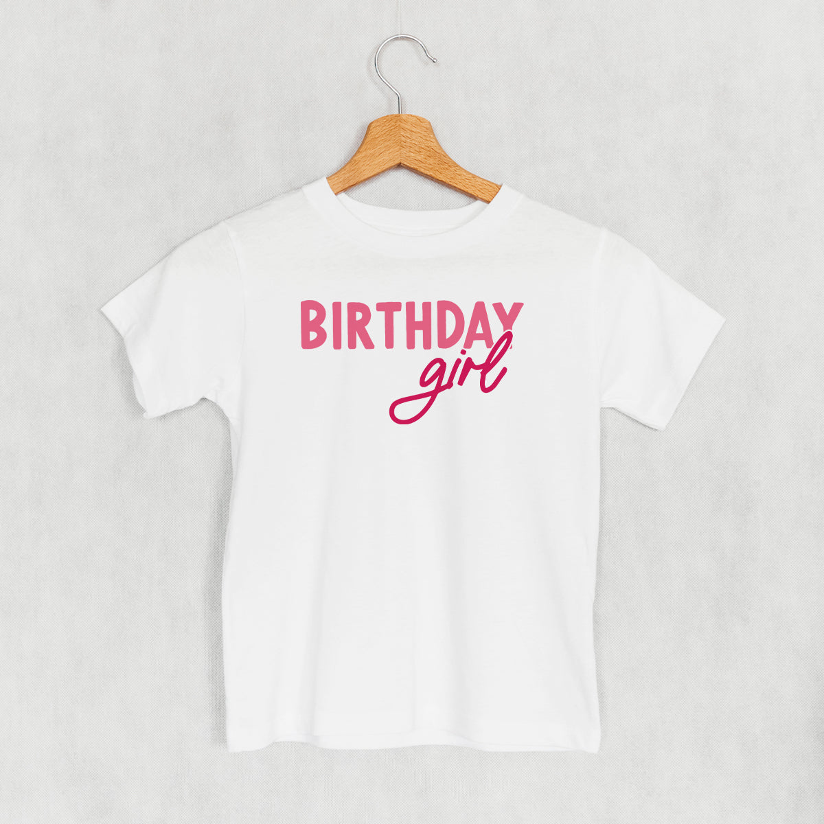 Birthday Girl (Pink Sans Serif + Script) (Kids) Ivy + Cloth