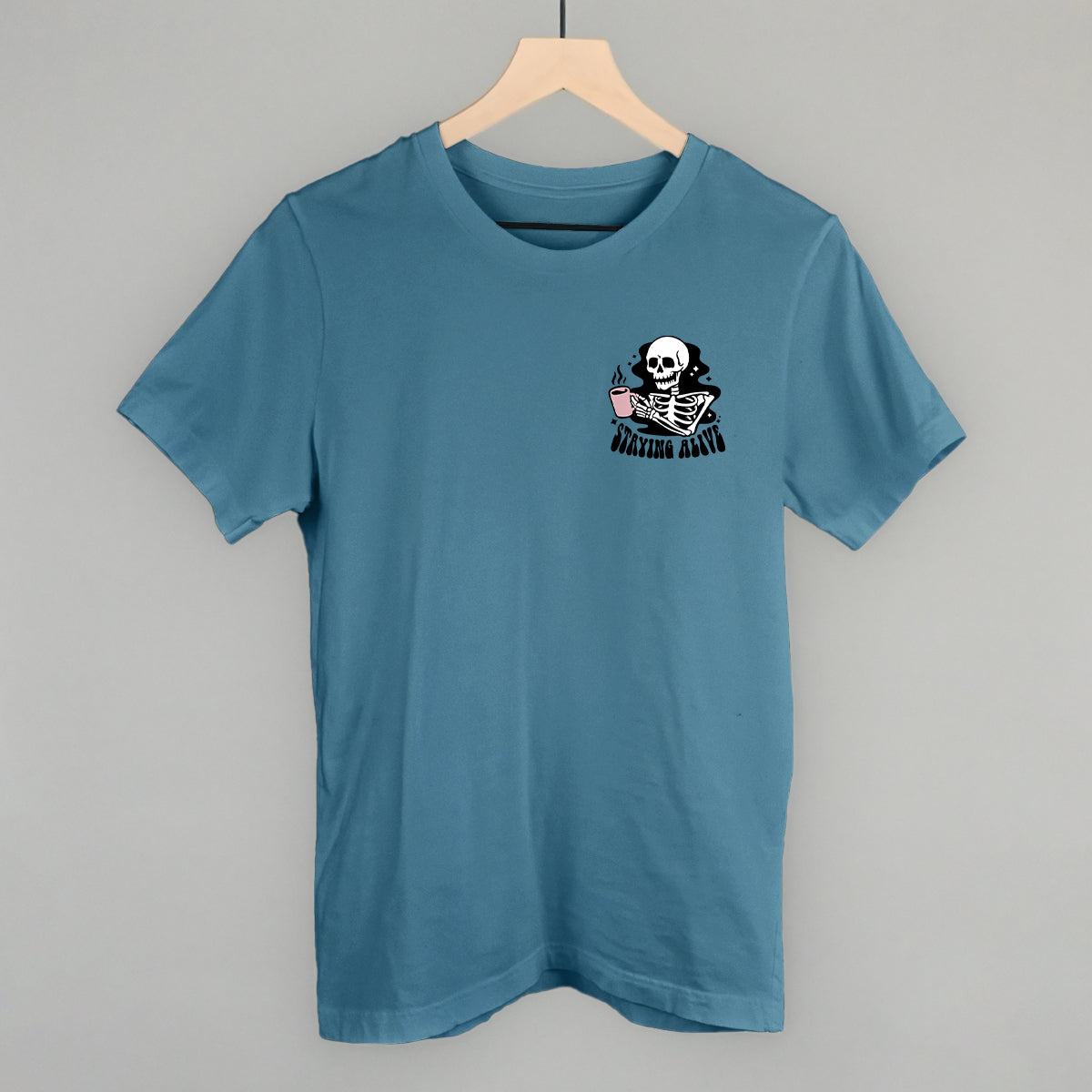 Staying Alive Coffee Skeleton (Left Chest) Ivy + Cloth