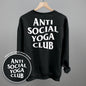 Anti Social Yoga Club (White) (Back Print) Ivy + Cloth