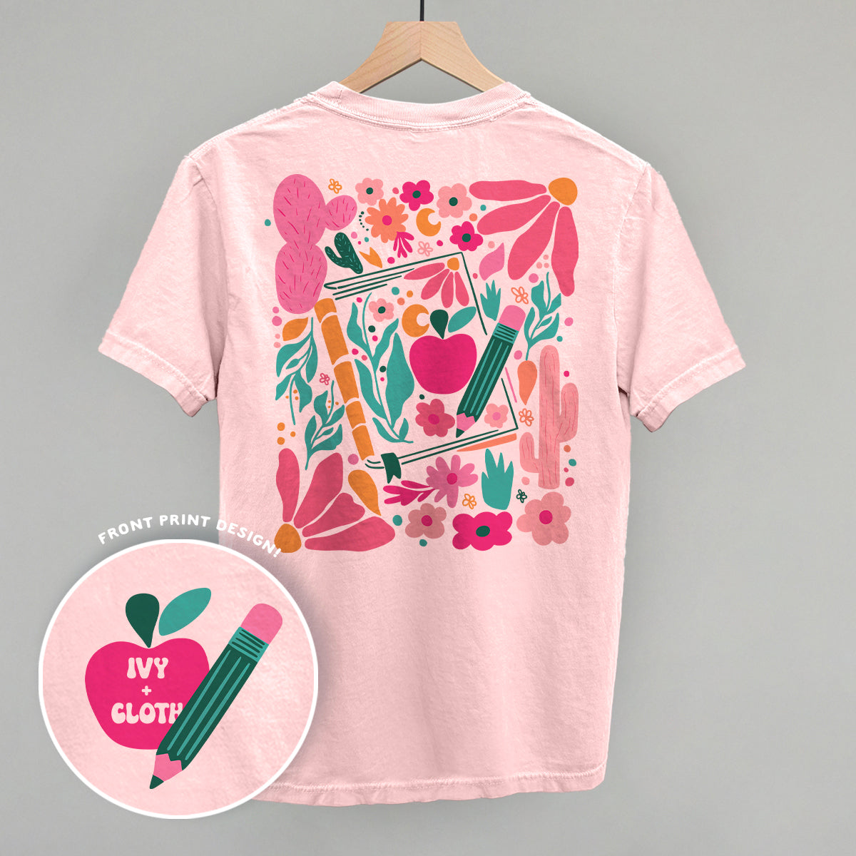 Abstract Floral Teacher Doodle (Back Print) Ivy + Cloth
