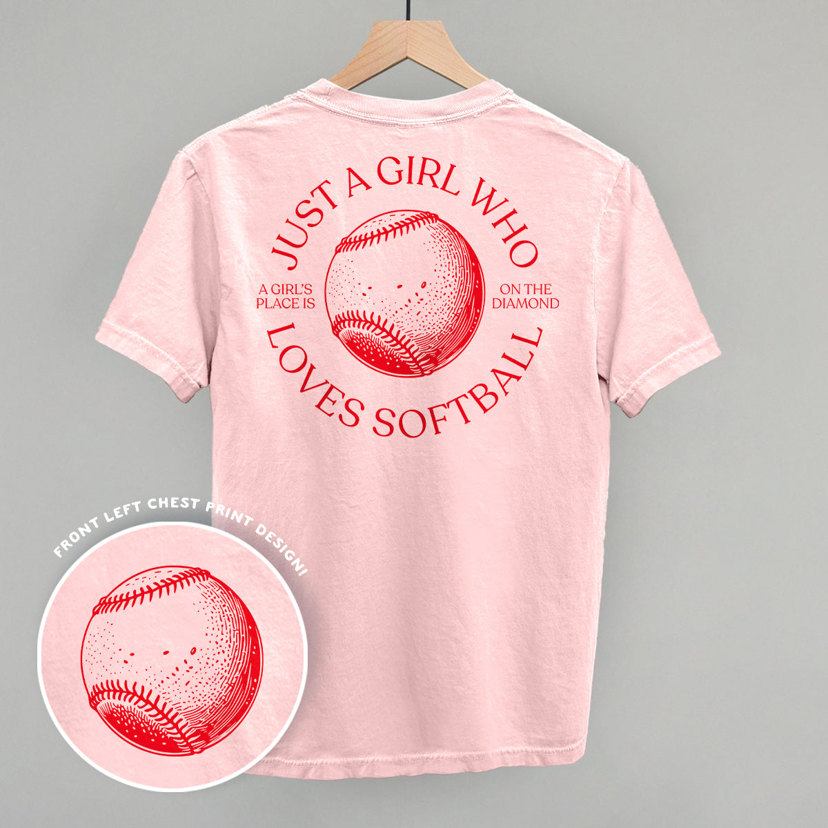 Just A Girl Who Loves Softball (Back Print) Ivy + Cloth