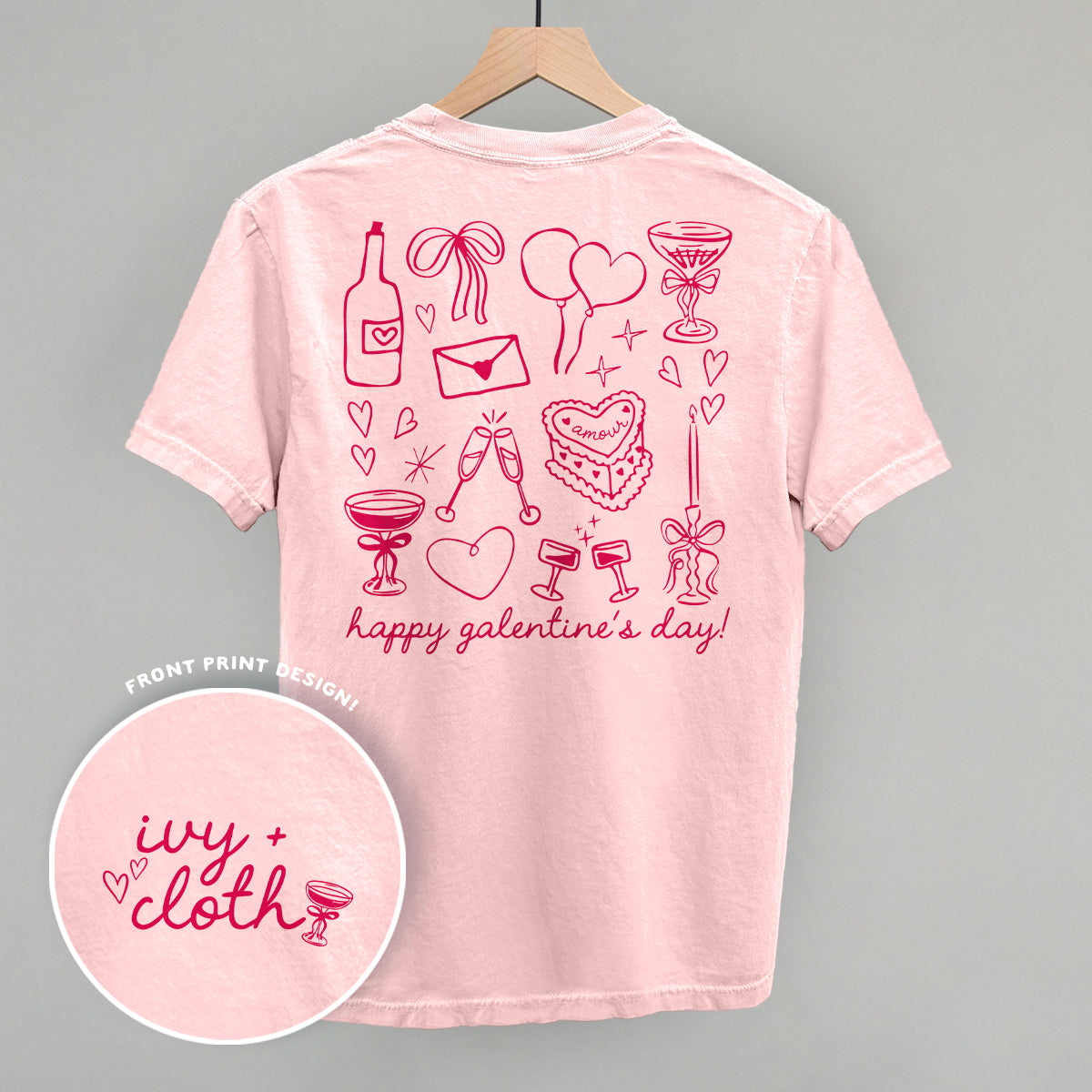 Galentine's Pink Doodles (Back Print) Ivy + Cloth