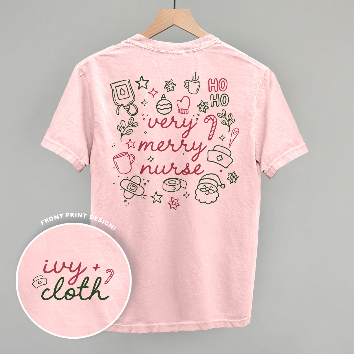 Very Merry Nurse Doodles (Back Print) Ivy + Cloth