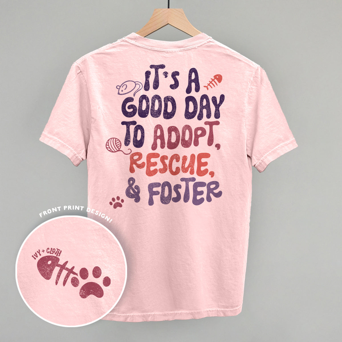 Adopt, Rescue, & Foster Cat (Back Print) Ivy + Cloth