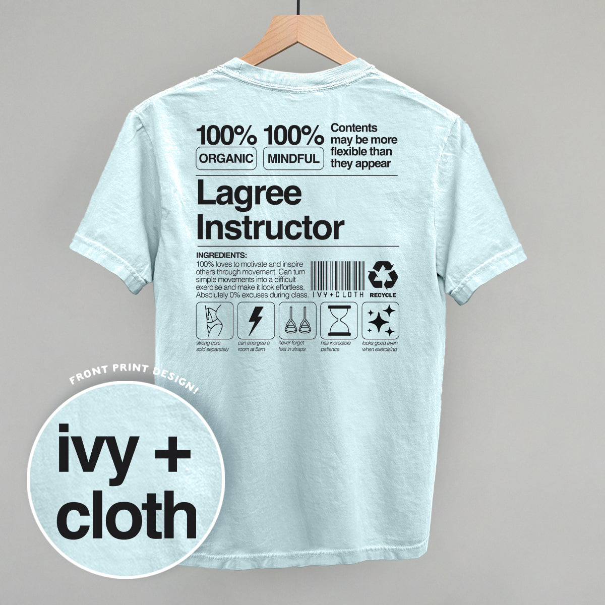Lagree Instructor Nutrition Facts (Back Print) Ivy + Cloth