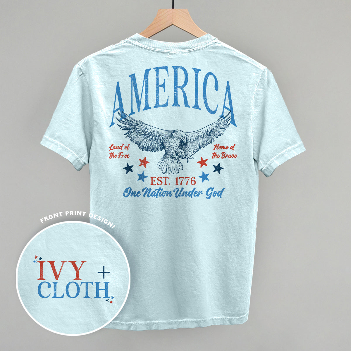 America Red & Blue Eagle (Back Print) Ivy + Cloth