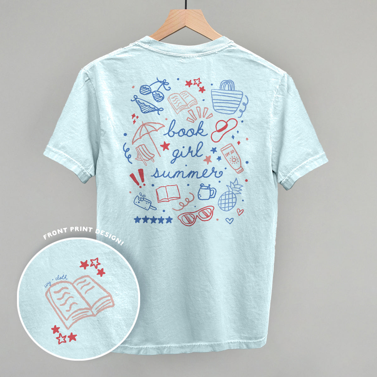 Book Girl Summer Colorful (Back Print) Ivy + Cloth