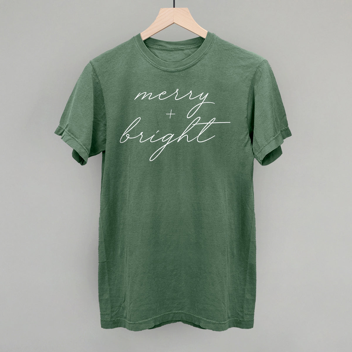Merry And Bright White Script Ivy + Cloth