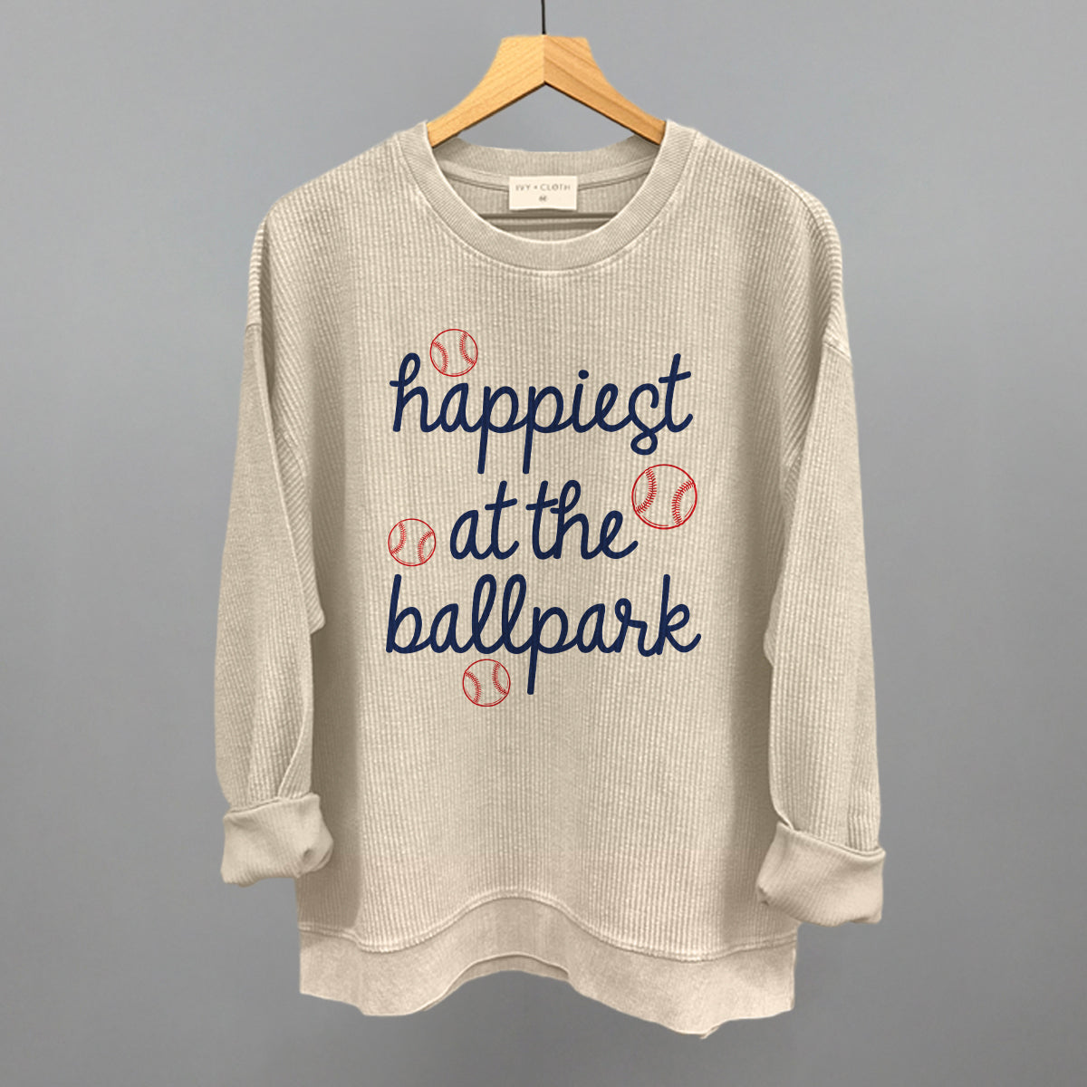 Happiest At The Ballpark Navy Script Ivy + Cloth