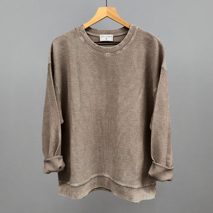 Pine Bark Oversized Corded Crew Ivy + Cloth