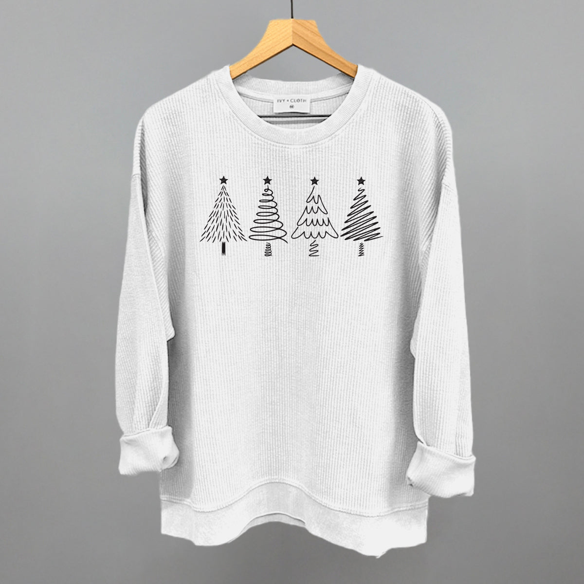 Christmas Tree Doodles (Black) Ivy + Cloth