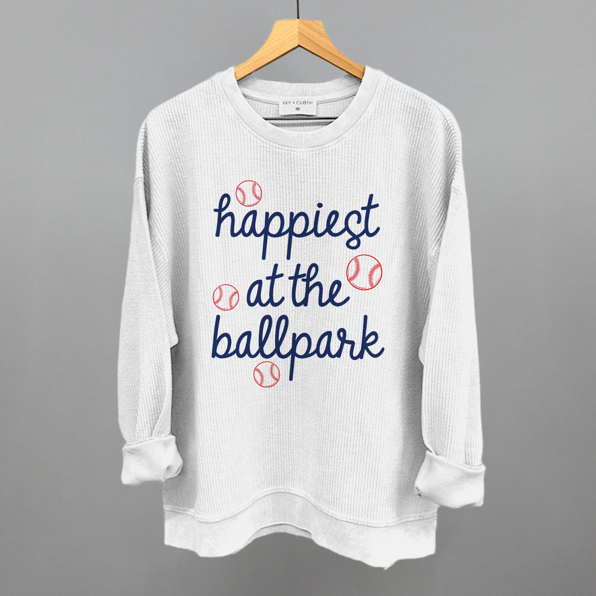 Happiest At The Ballpark Navy Script Ivy + Cloth