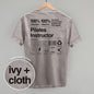 Pilates Instructor Nutrition Facts (Back Print) Ivy + Cloth