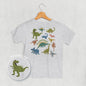 Dinosaur Doodles Blue/Green (Kids Back Print) Ivy + Cloth