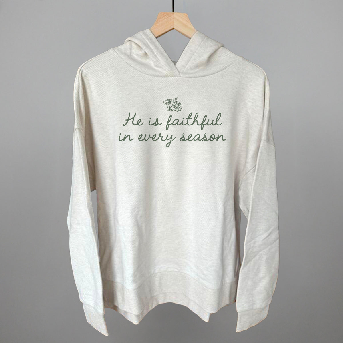 He Is Faithful In Every Season (Green Script) Ivy + Cloth